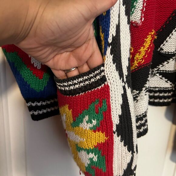 Vibrant Multicolor Y2K Cardigan Sweater - Picture 2 of 3